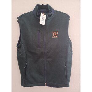 NEW Peter Millar Golf Vest Mens Sz M Green Knit Full Zip Pockets Logo Orig 179